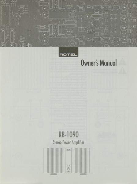 Rotel RB-1090 Operating Instructions