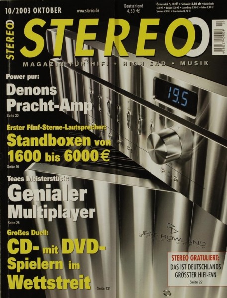 Stereo 10/2003 Zeitschrift