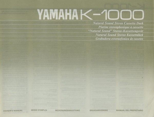 Yamaha K-1000 Manual