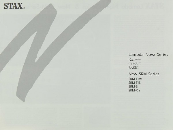 Stax Lambda Nova Series / New SRM Series brochure / catalogue