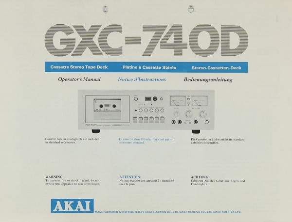 Akai GXC-740 D Instruction Manual