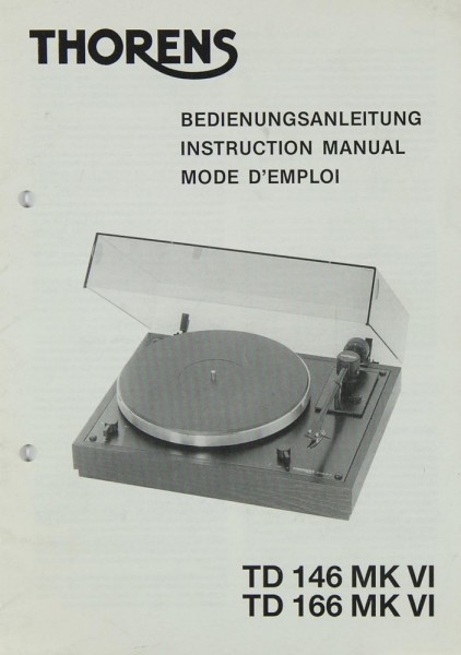 Thorens TD 146 MK VI / TD 166 MK VI Manual