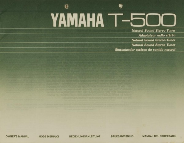 Yamaha T-500 User Manual