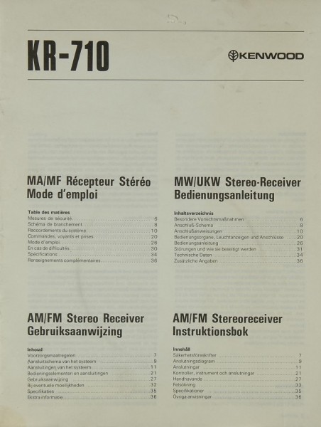 Kenwood KR-710 Manual