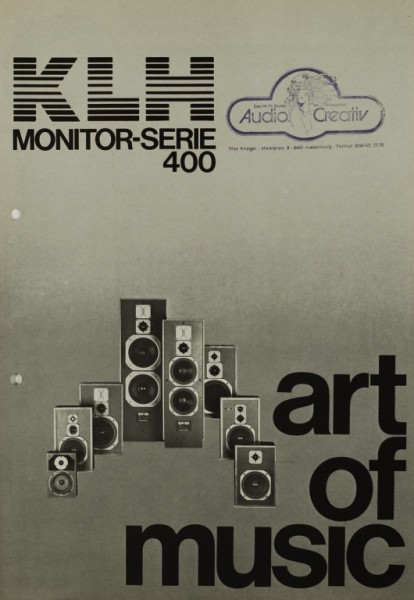 KLH Monitor Serie 400 - Art of Music Prospekt / Katalog