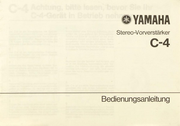 Yamaha C-4 Bedienungsanleitung