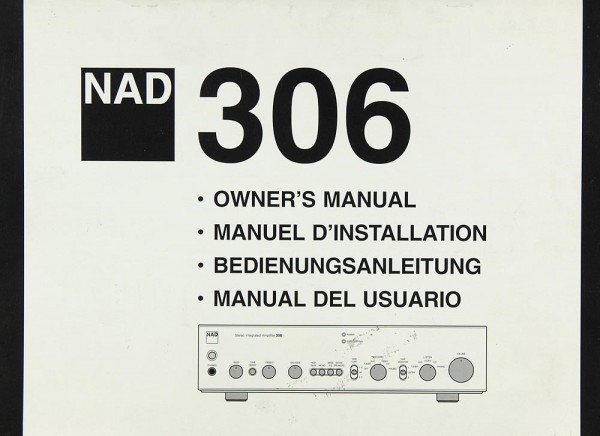 NAD 306 Operating Instructions