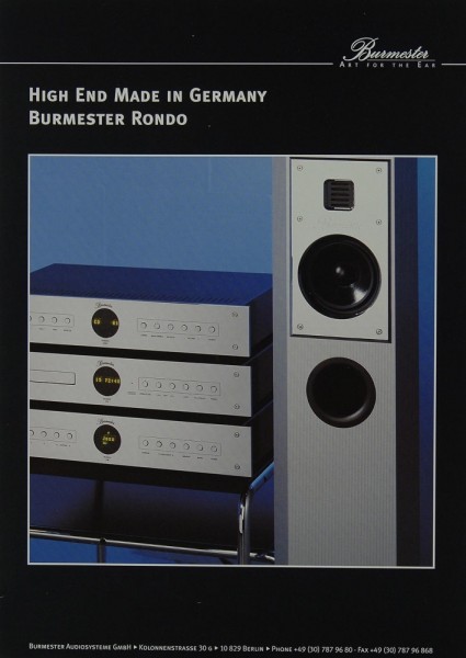 Burmester Rondo Brochure / Catalogue