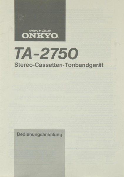 Onkyo TA-2750 Bedienungsanleitung