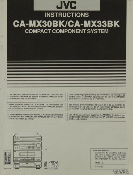JVC CA-MX 30 BK / CA-MX 33 BK Manual