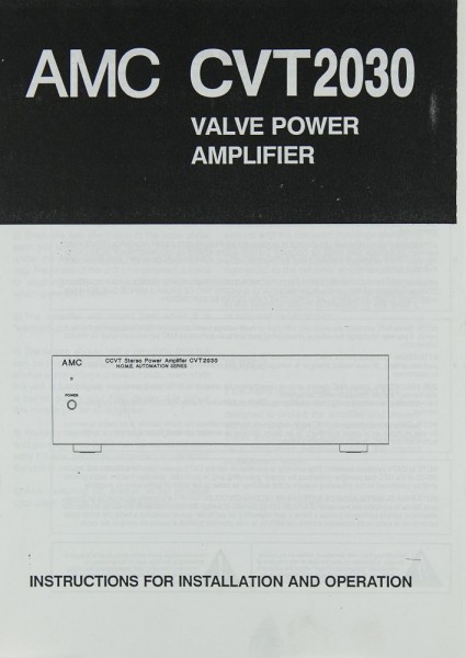 AMC CVT 2030 User Manual