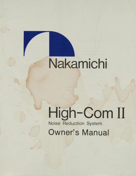 Nakamichi High-Com II Manual