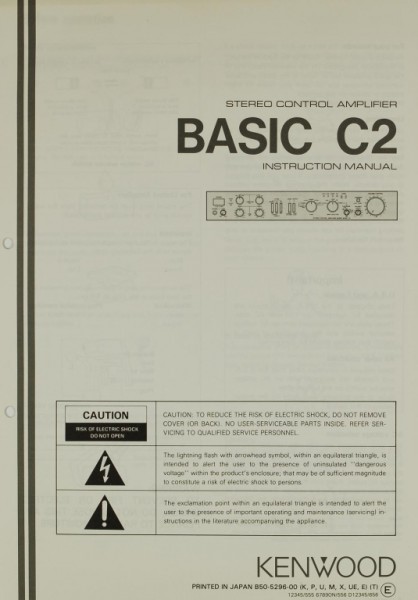 Kenwood Basic C 2 Operating Instructions