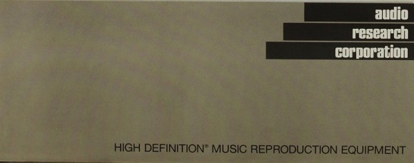 Audio Research Corporation High Definition Music Reproduction Equipment Brochure / Catalogue