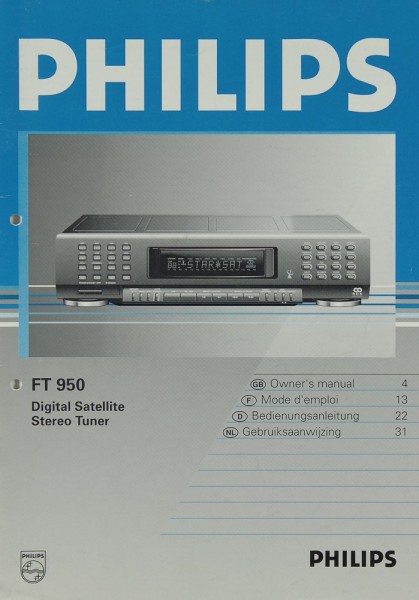 Philips FT 950 User Manual