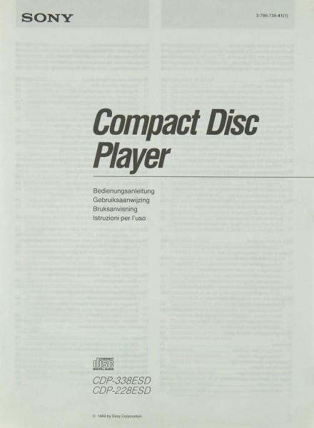 Sony CDP-338 ESD / CDP-228 ESD Manual