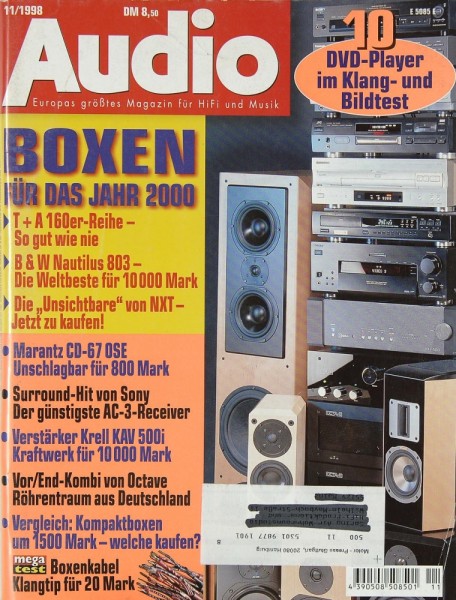 Audio 11/1998 Zeitschrift