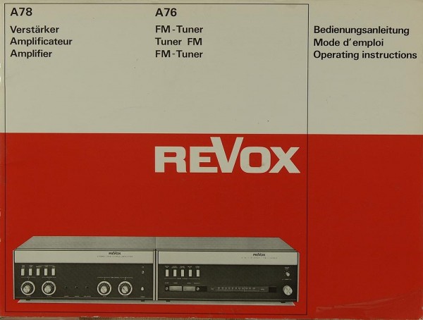 Revox A 78 / A 76 Manual