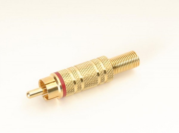 Cinch plug gold-plated red