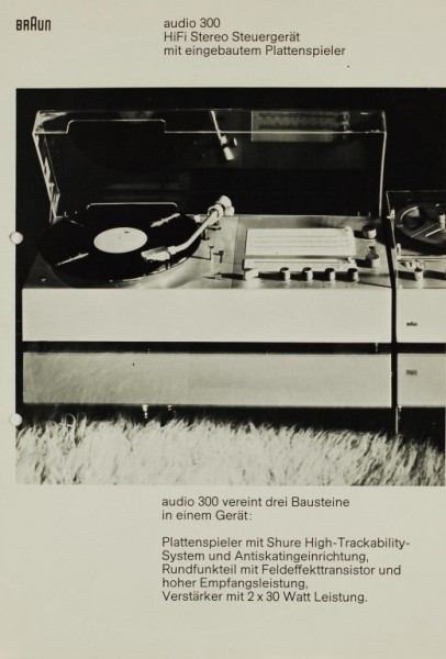 Braun audio 300 Brochure / Catalogue