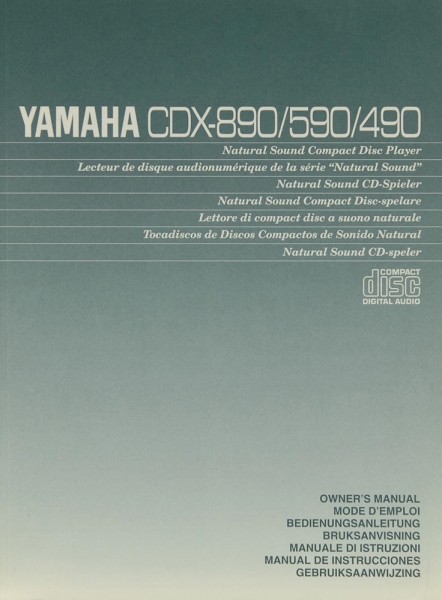 Yamaha CDX-890 / 590 / 490 Bedienungsanleitung