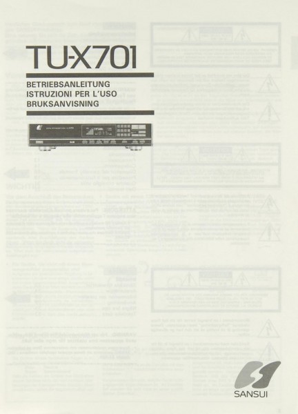 Sansui TU-X 701 Operating Instructions
