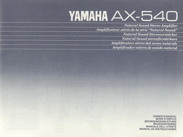 Yamaha AX-540 Operating Instructions