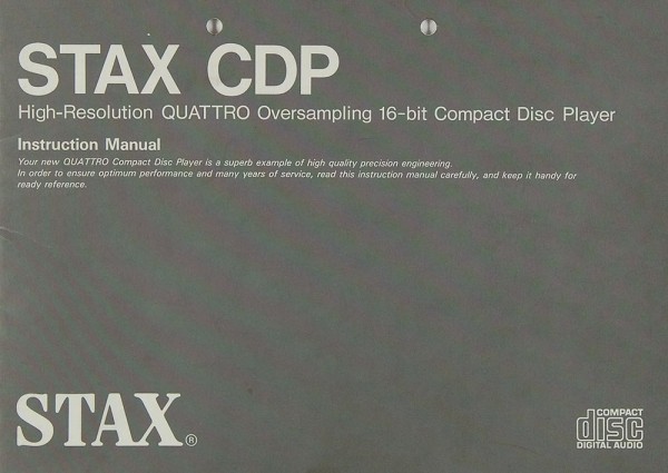 Stax CDP Bedienungsanleitung