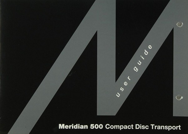 Meridian 500 CD Transport Bedienungsanleitung