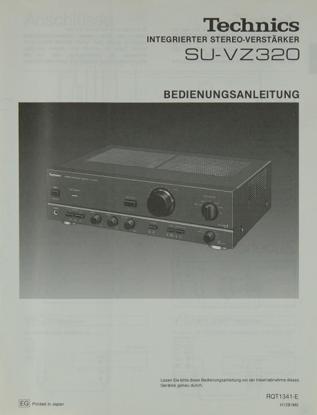 Technics SU-VZ 320 Manual