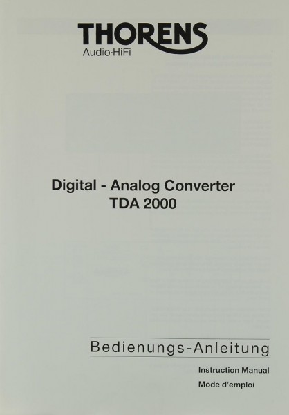 Thorens TDA 2000 Manual