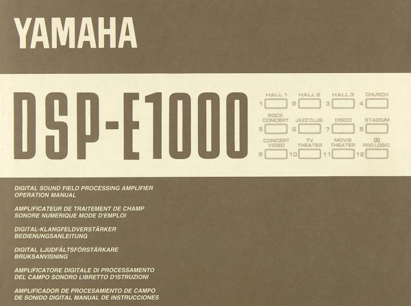 Yamaha DSP-E-1000 Manual