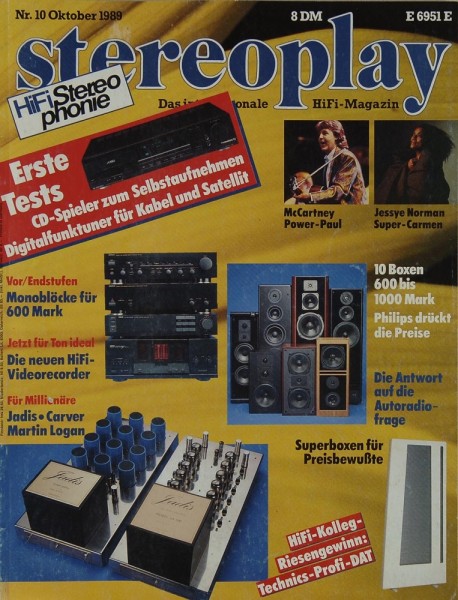 Stereoplay 10/1989 Zeitschrift