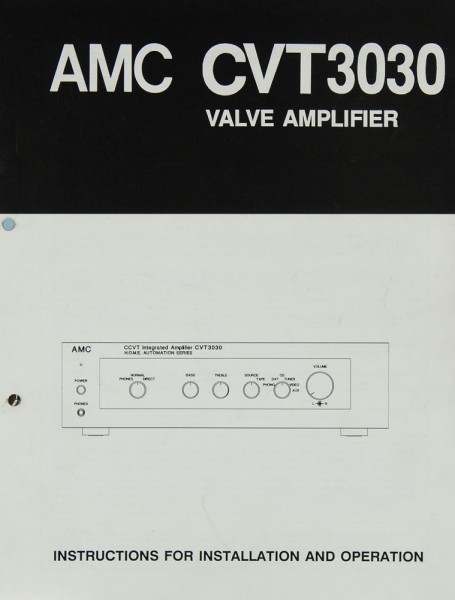 AMC CVT 3030 User manual