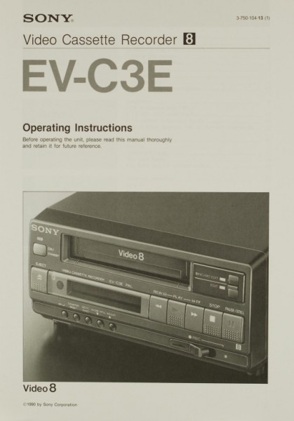 Sony EV-C 3 E User Guide