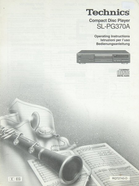 Technics SL-PG 370 A Operating Instructions