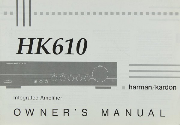 Harman / Kardon HK 610 Bedienungsanleitung