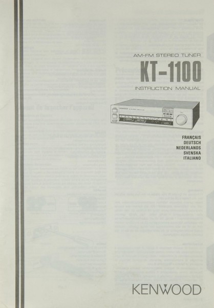 Kenwood KT-1100 User Manual