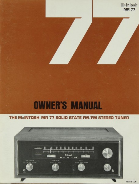 McIntosh MR 77 Manual