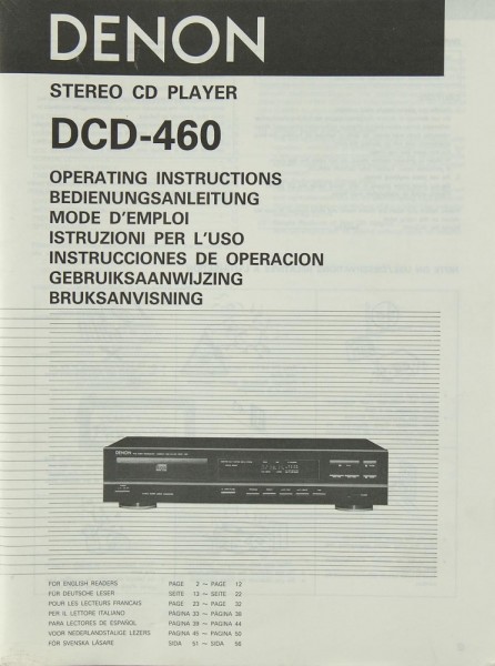 Denon DCD-460 Manual