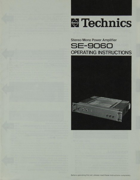 Technics SE-9060 Bedienungsanleitung