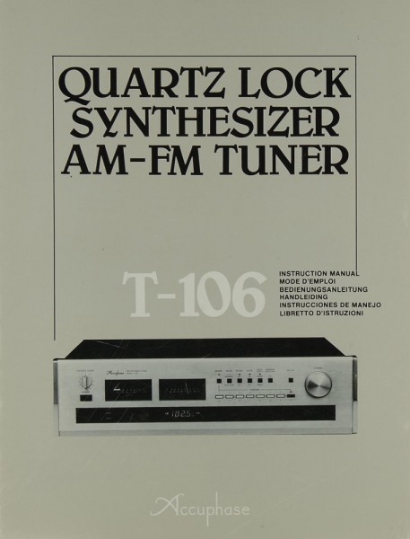 Accuphase T-106 Manual
