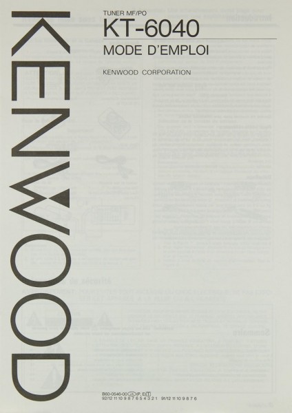 Kenwood KT-6040 User Manual