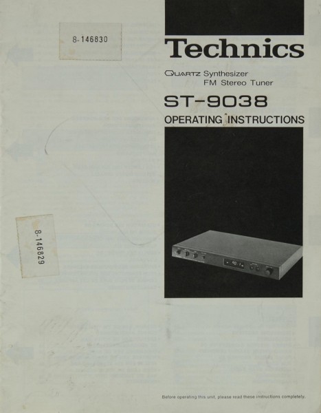 Technics ST-9038 Manual