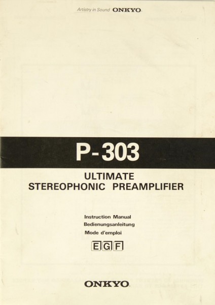 Onkyo P-303 Manual
