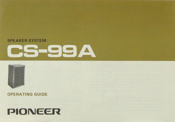 Pioneer CS-99 A Bedienungsanleitung