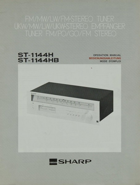 Sharp ST-1144H / ST-1144 HB Manual