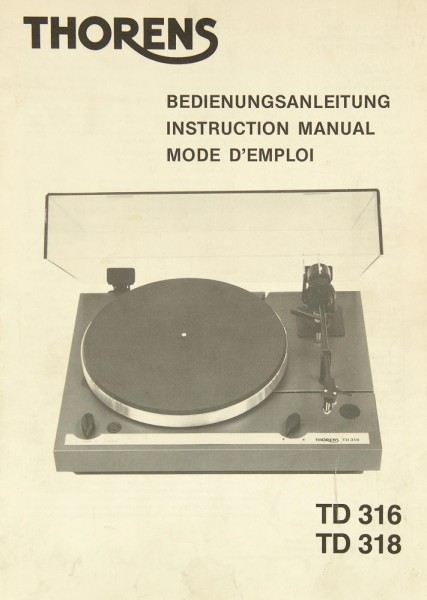 Thorens TD 316 / TD 318 Manual