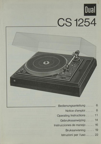 Dual CS 1254 Manual