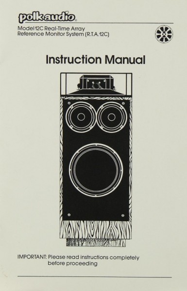 Polk Audio Model 12 C Manual